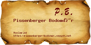 Pissenberger Bodomér névjegykártya